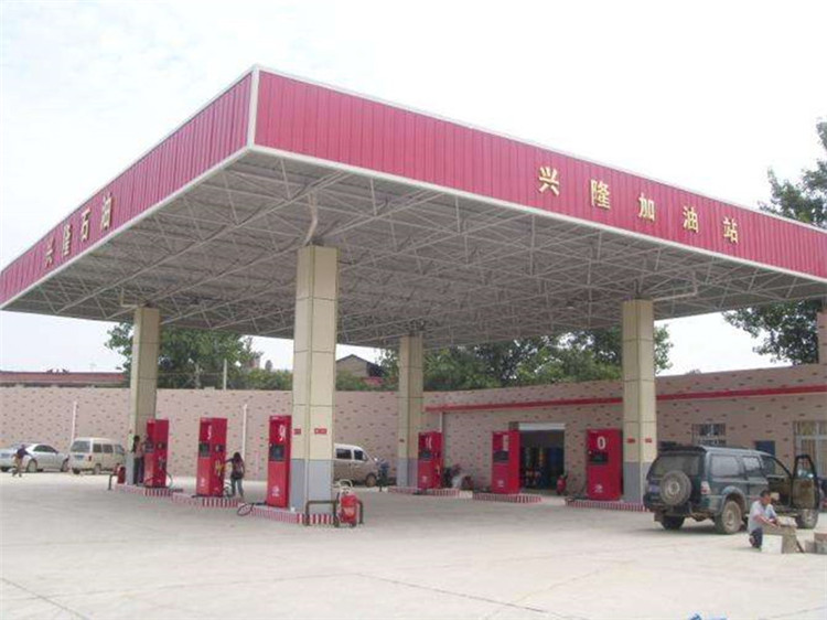 磐石加油站钢结构网架案例9